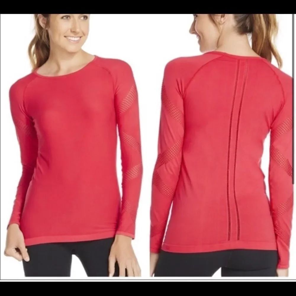 fabletics katana longsleeve perforated mesh seamless top/size small/ workout